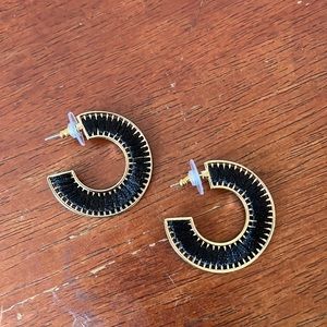 Wrapped hoop earrings.